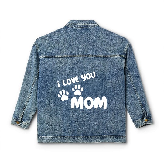 I Love You Mom Puppy Love for dark Classic Women's Denim Jackets