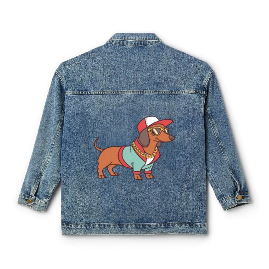 Hip Hop Dachshund Music Dachshund Song Singing Classic Women's Denim Jackets