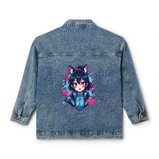 Techwear Anime Manga Harajuku cyberpunk Classic Women's Denim Jackets