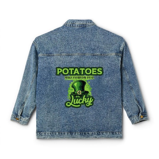 Potatoes Make Everyday Feel Lucky St Patricks Day Classic Women's Denim Jackets