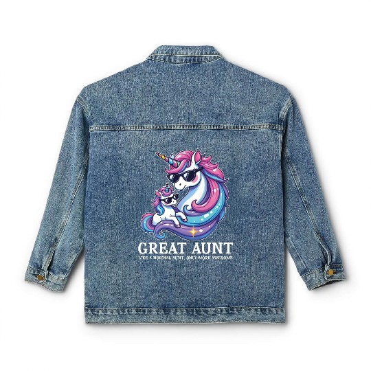 Great Aunt Like A Normal Aunt Only Awesome Funny Classic Women's Denim Jackets