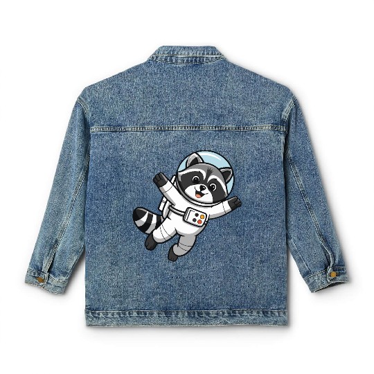 Astro Racoon for Kids Astronaut Classic Women's Denim Jackets