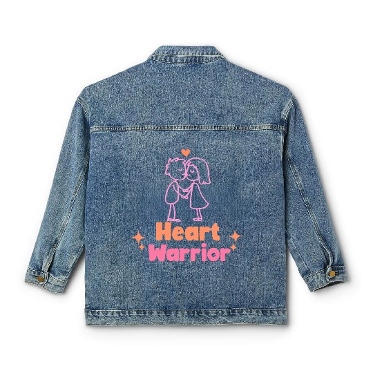 Heart warrior, valentine Classic Women's Denim Jackets