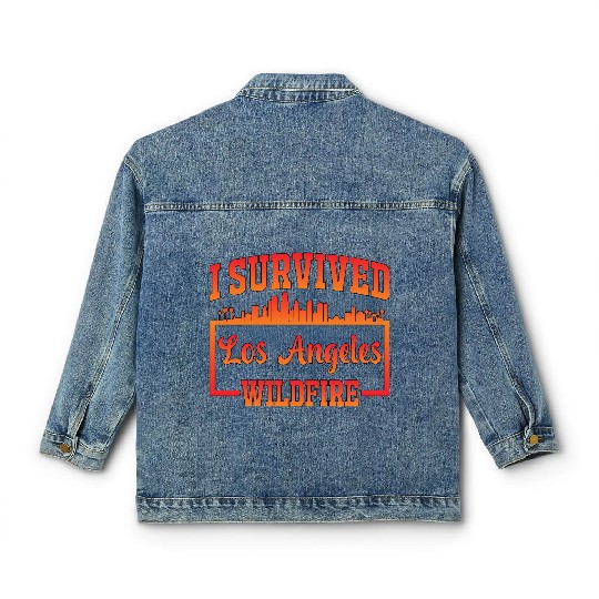 I Survived Los Angeles Wildfire Classic Women's Denim Jackets