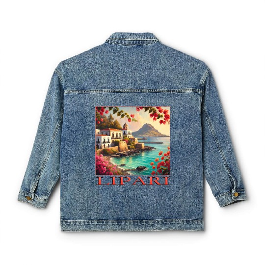 Lipari Volcano Mediterranean Terracotta Vacation Classic Women's Denim Jackets