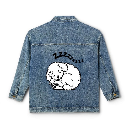 Sleepy Puppy Zzzz - Adorable Bichon Frise Classic Women's Denim Jackets