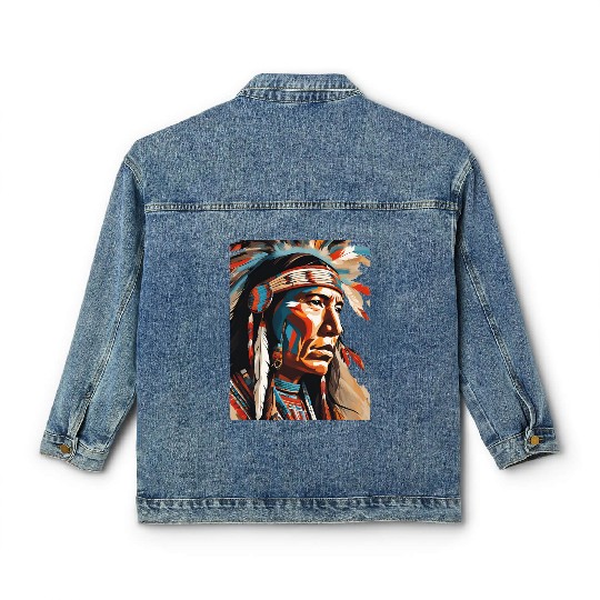 Native American Chief Classic Women's Denim Jackets