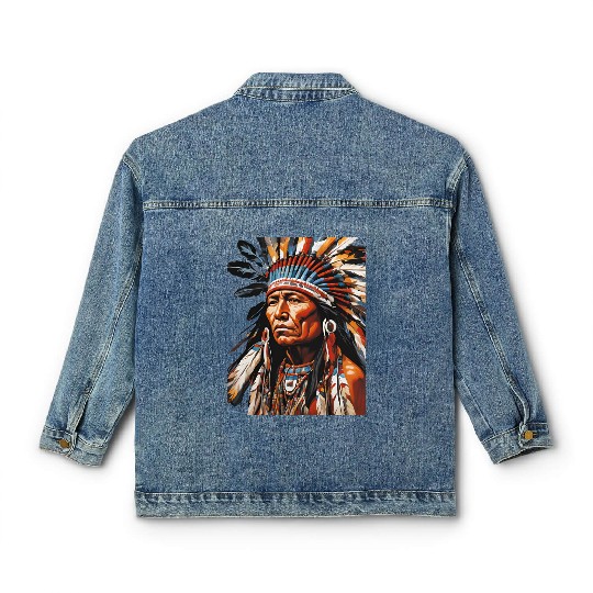 Native American Chief Classic Women's Denim Jackets