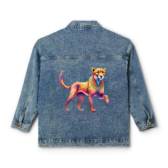 Aries Spirit Animal Cheetah Alebrije Classic Women's Denim Jackets