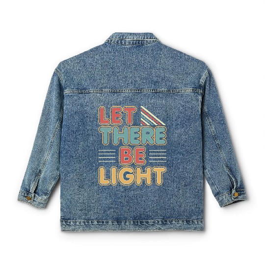 Let There Be Light religious novelty peace trendy Classic Women's Denim Jackets