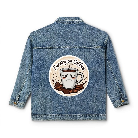 Running on Coffee & Sarcasm – Caffeine Lover Classic Women's Denim Jackets