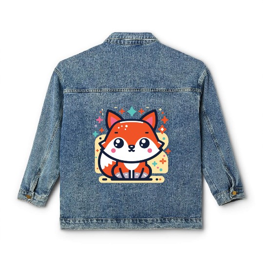 Cute Little Fox 1 Classic Women's Denim Jackets