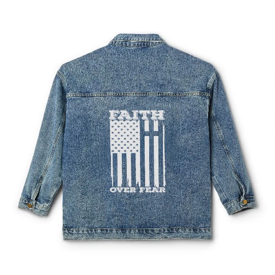 Faith Over Fear Happy Easter Classic Women's Denim Jackets