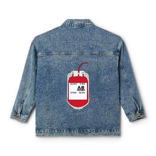 AB Negative Blood Bag Classic Women's Denim Jackets