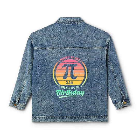 Birthday Pi Day 3.14 Pi Math Teachers Pi Symbol Classic Women's Denim Jackets