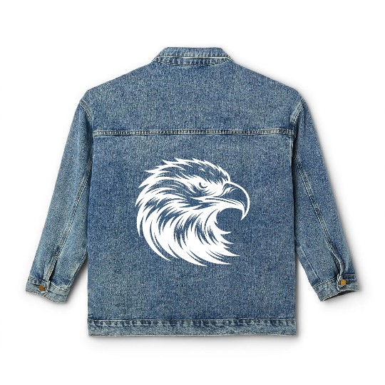 Elegant Bird Of Prey As A Powerful Animal Graphic Classic Women's Denim Jackets
