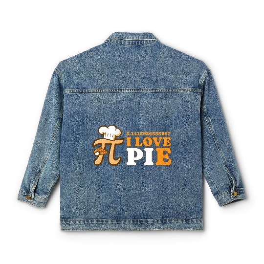 I Love Pie Funny Pi Day Design Classic Women's Denim Jackets