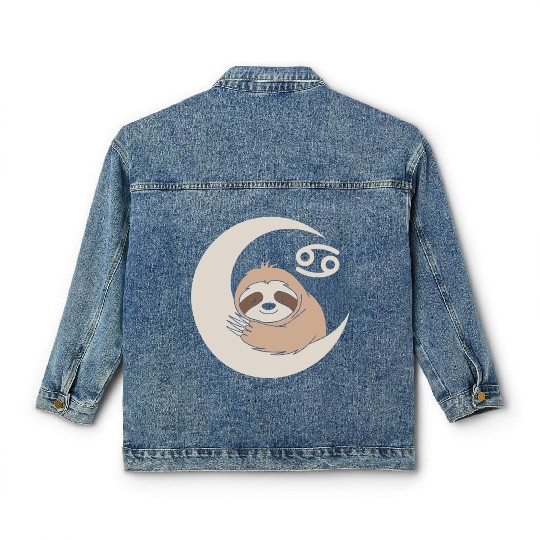 Cancer Zodiac Sloth Embrace the Calmness Classic Women's Denim Jackets