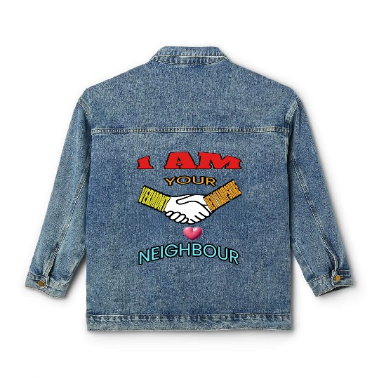 I AM YOUR NEIGHOUR VERMONT AND NEW HAMPSHIRE Classic Women's Denim Jackets
