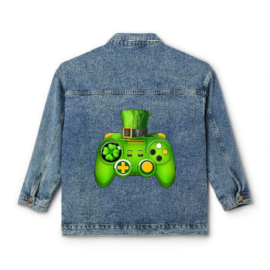 Video Game Controller Irish Gamer St Patricks Day Classic Women's Denim Jackets