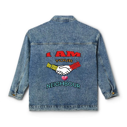 I AM YOUR NEIGHOUR NEW JERSEY AND PENNSYLVANIA Classic Women's Denim Jackets