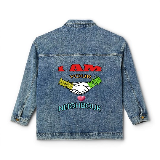 I AM YOUR NEIGHOUR PENNSYLVANIA AND WEST VIRGINIA Classic Women's Denim Jackets