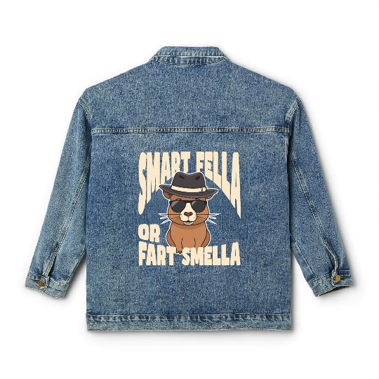 Smart Fella or Fart Smella – Capybara Knows Best Classic Women's Denim Jackets