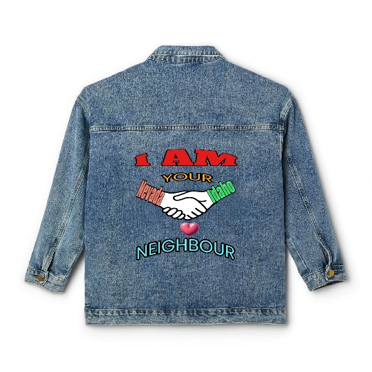 I AM YOUR NEIGHOUR NEVADA AND IDAHO Classic Women's Denim Jackets