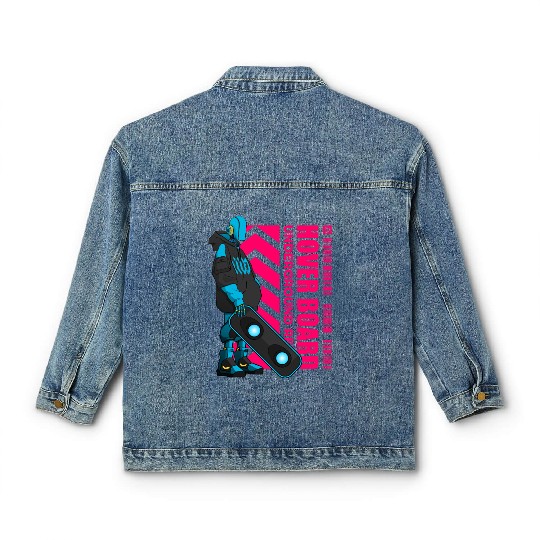 Cyberpunk Hoverboard Rebel – Futuristic Streetwear Classic Women's Denim Jackets