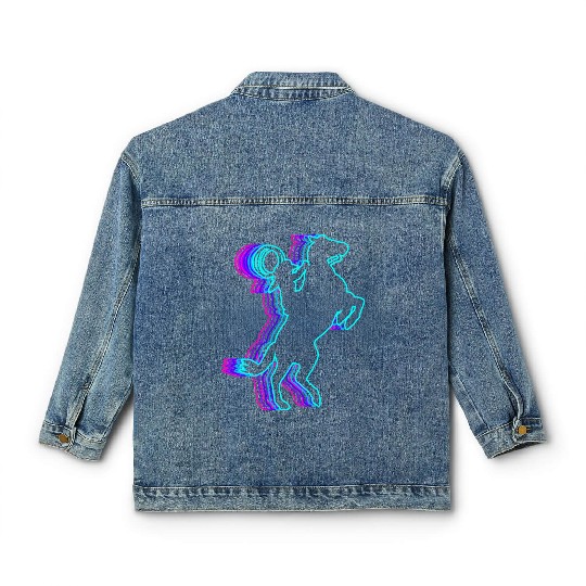 Retro Rodeo Barrel Racer Barrel Racing Vaporwave Classic Women's Denim Jackets