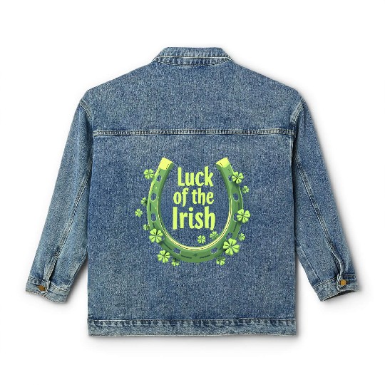 Luck of the Irish Horseshoe Design Classic Women's Denim Jackets