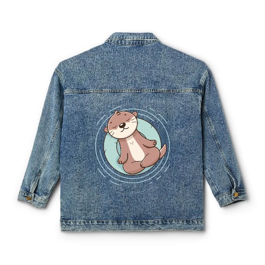 Otter enjoying a relaxing meditation Classic Women's Denim Jackets