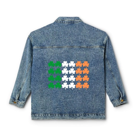 Ireland Shamrock Flag Classic Women's Denim Jackets