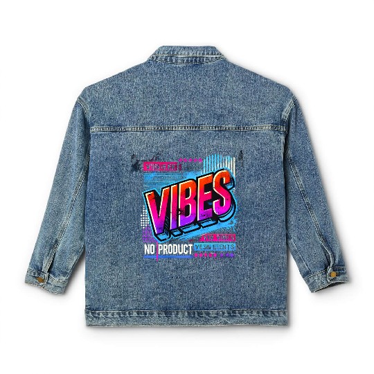 VIBES – Neon Grunge Retro Streetwear Classic Women's Denim Jackets