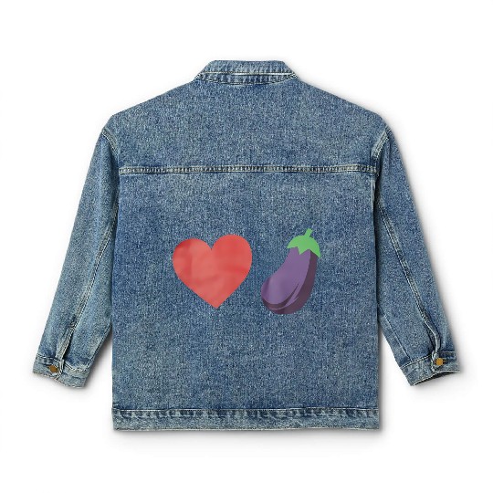 Love Eggplant Funny Gay LGBTQ Pride Classic Women's Denim Jackets