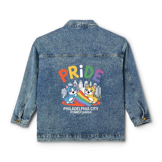 Pride Month Philadelphia City Pennsylvania USA Rai Classic Women's Denim Jackets