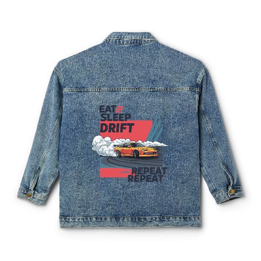 Eat Sleep Drift Repeat Classic Women's Denim Jackets – Neon JDM Car Raci