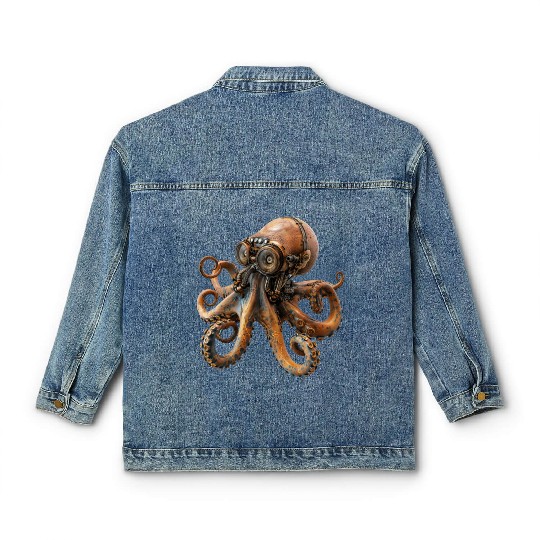 Steampunk Octopus, Steampunk Sci-Fi Classic Women's Denim Jackets