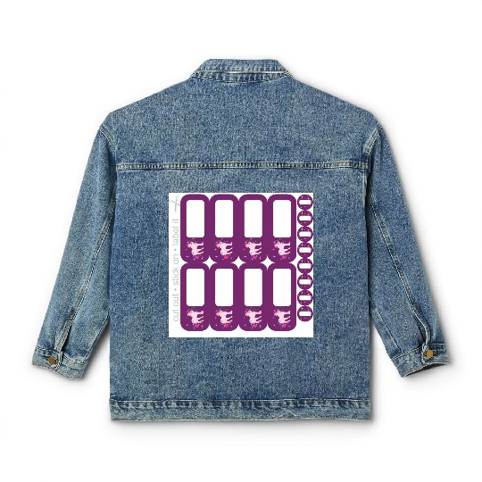 DIY School Sticker - Fantasy Unicorn Purple - 16 Classic Women's Denim Jackets