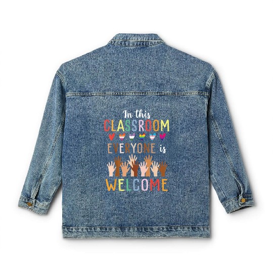 Everyone Is Welcome Here Idaho Teacher Classic Women's Denim Jackets
