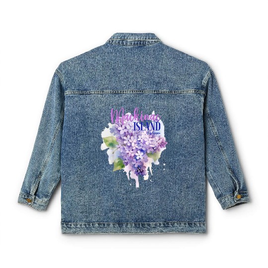 Mackinac Island Michigan Lilacs Lilac Festival Sta Classic Women's Denim Jackets