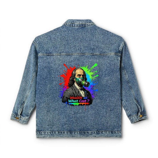 "Rich But Breathless: Wealth's Toxic Price" Classic Women's Denim Jackets