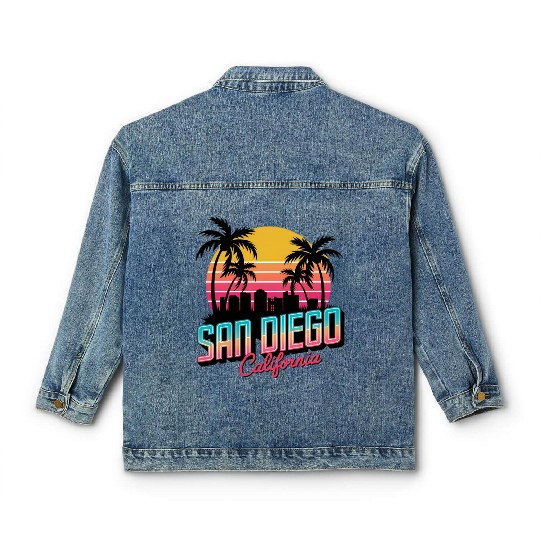 San Diego Souvenir and Travel Gift Idea Classic Women's Denim Jackets