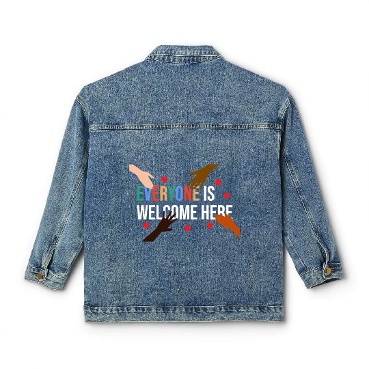 Everyone is welcome here Idaho Teacher Classic Women's Denim Jackets