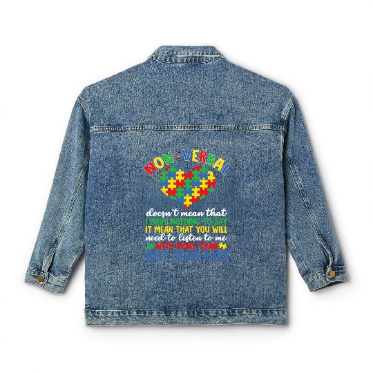 Support Autistic Adults Kids Classic Women's Denim Jackets