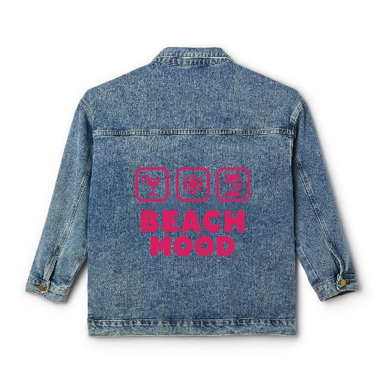 Beach Mood Summer Sun Sea Vacation Cocktail Classic Women's Denim Jackets