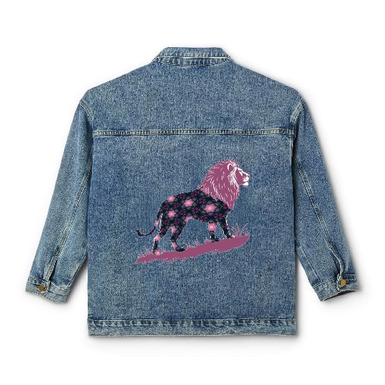 Star of David Pattern 20 Lion of Judah Classic Women's Denim Jackets