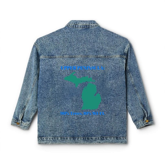 Michigan Upper Peninsula: 90% Trees, 10% Wifi Classic Women's Denim Jackets
