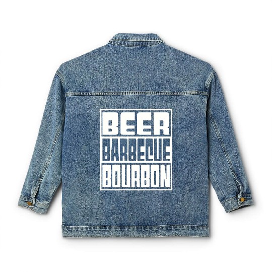 Beer Barbeque Bourbon Classic Women's Denim Jackets