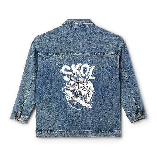 Skol Viking Warrior Fantasy Art Adventures Classic Women's Denim Jackets